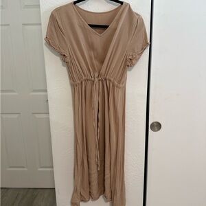 Chic Tan Maxi Dress for Women
